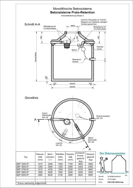 Betonzisterne Prato-Retention